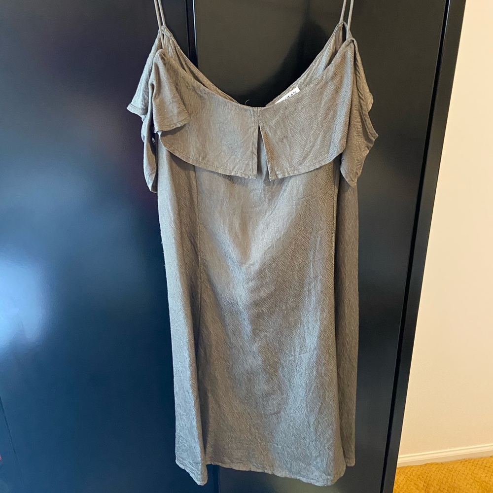 Olive green silk dress